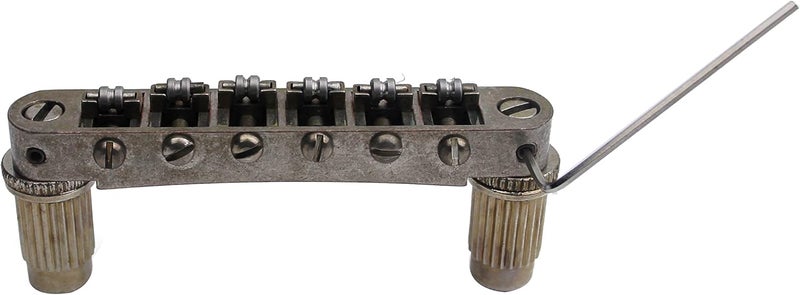 guyker Guitar Tune-O-Matic Roller Saddle Bridge Replacement Part Compatible with Gibson Les Paul LP SG Style 6 String Electric Guitar - GM005, Rust Color - Image 5